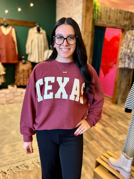 Maroon Texas Sweater