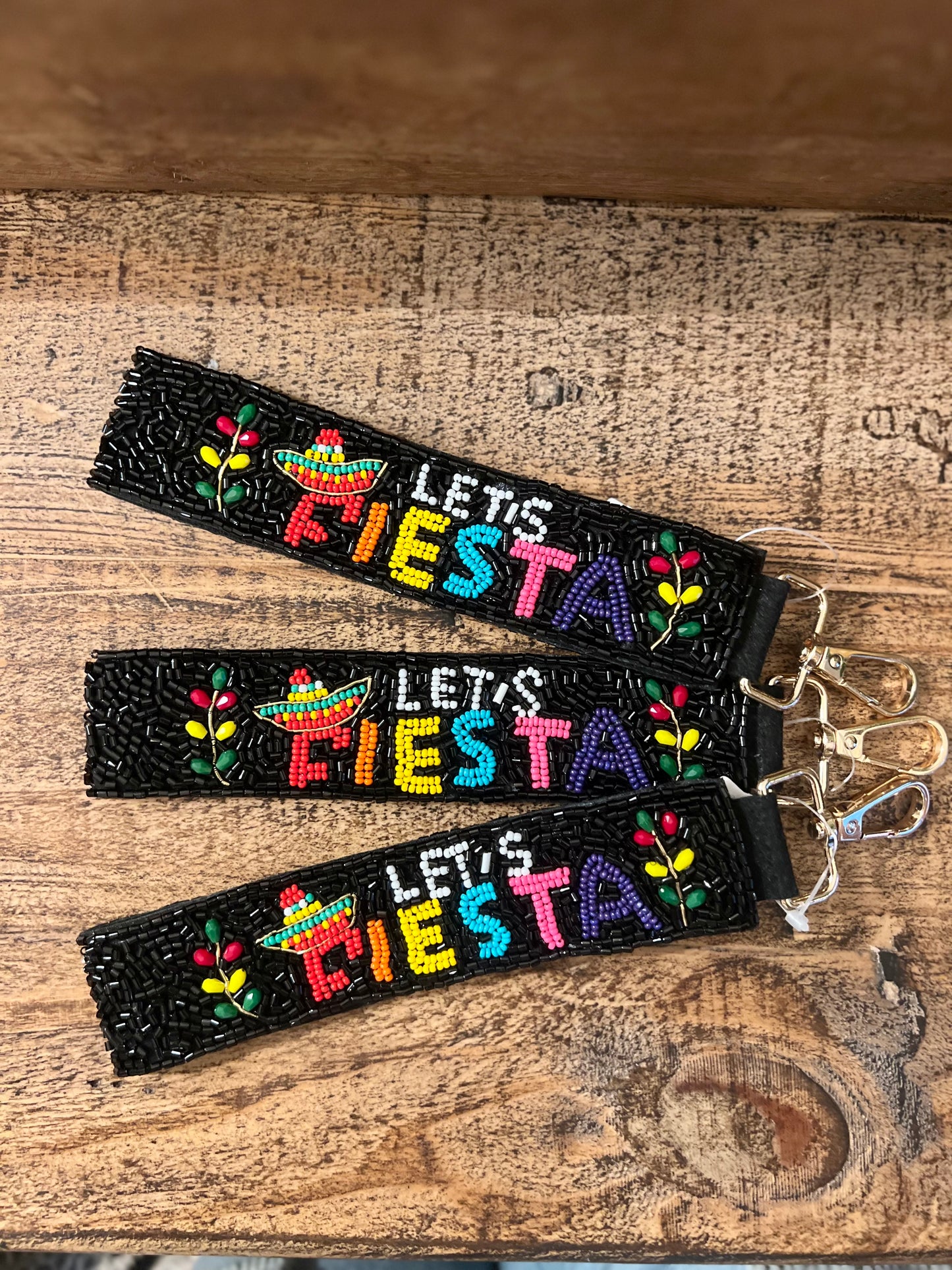Beaded Let’s Fiesta Keychain