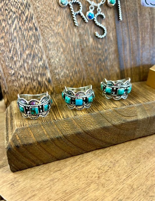 Sterling Silver Square Scallop Ring