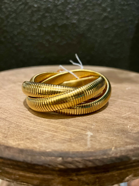 Triple Twist Gold Bracelet