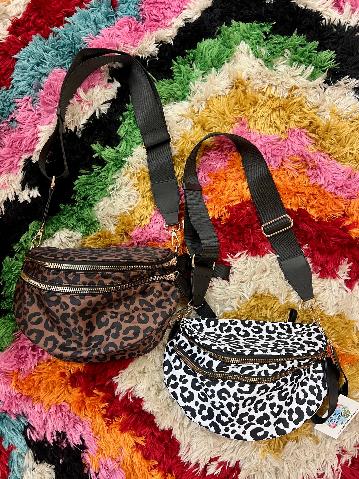 Leopard Double Zip Nylon Bum Bag