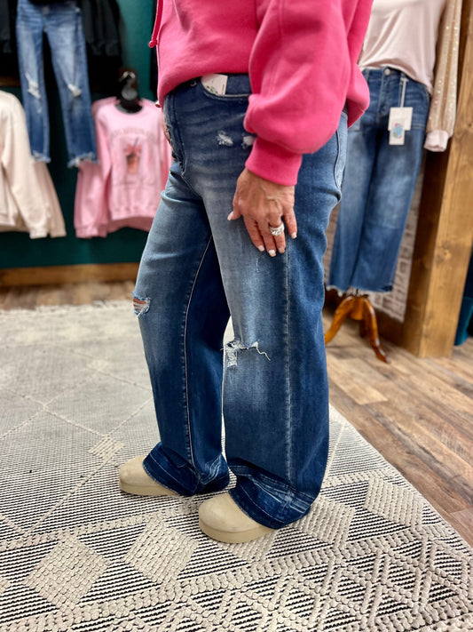 High Rise Relaxed Wide Leg Jean
