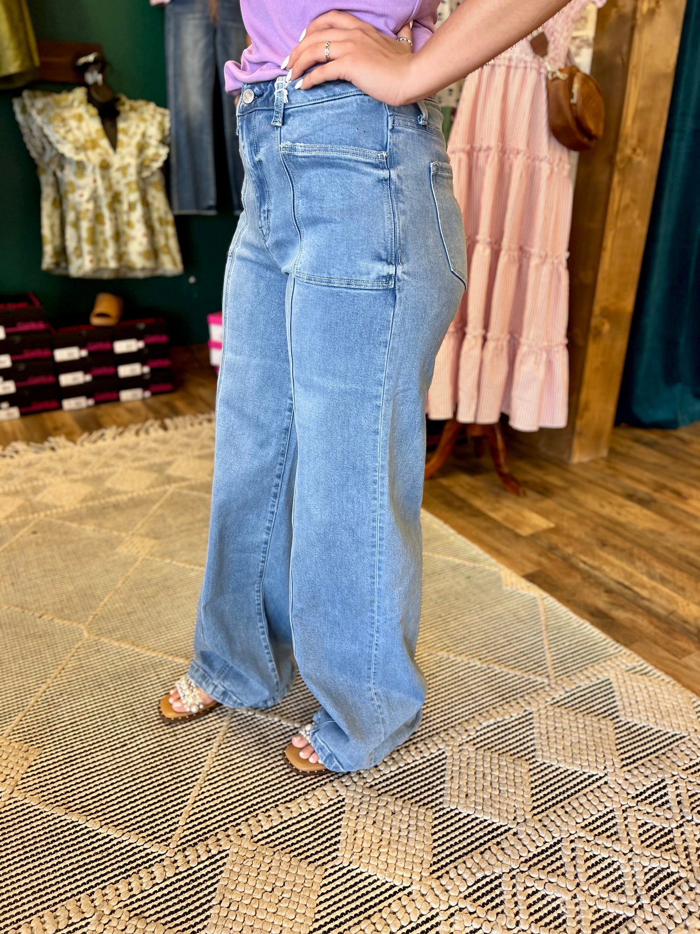 High Rise Wide Leg Jean