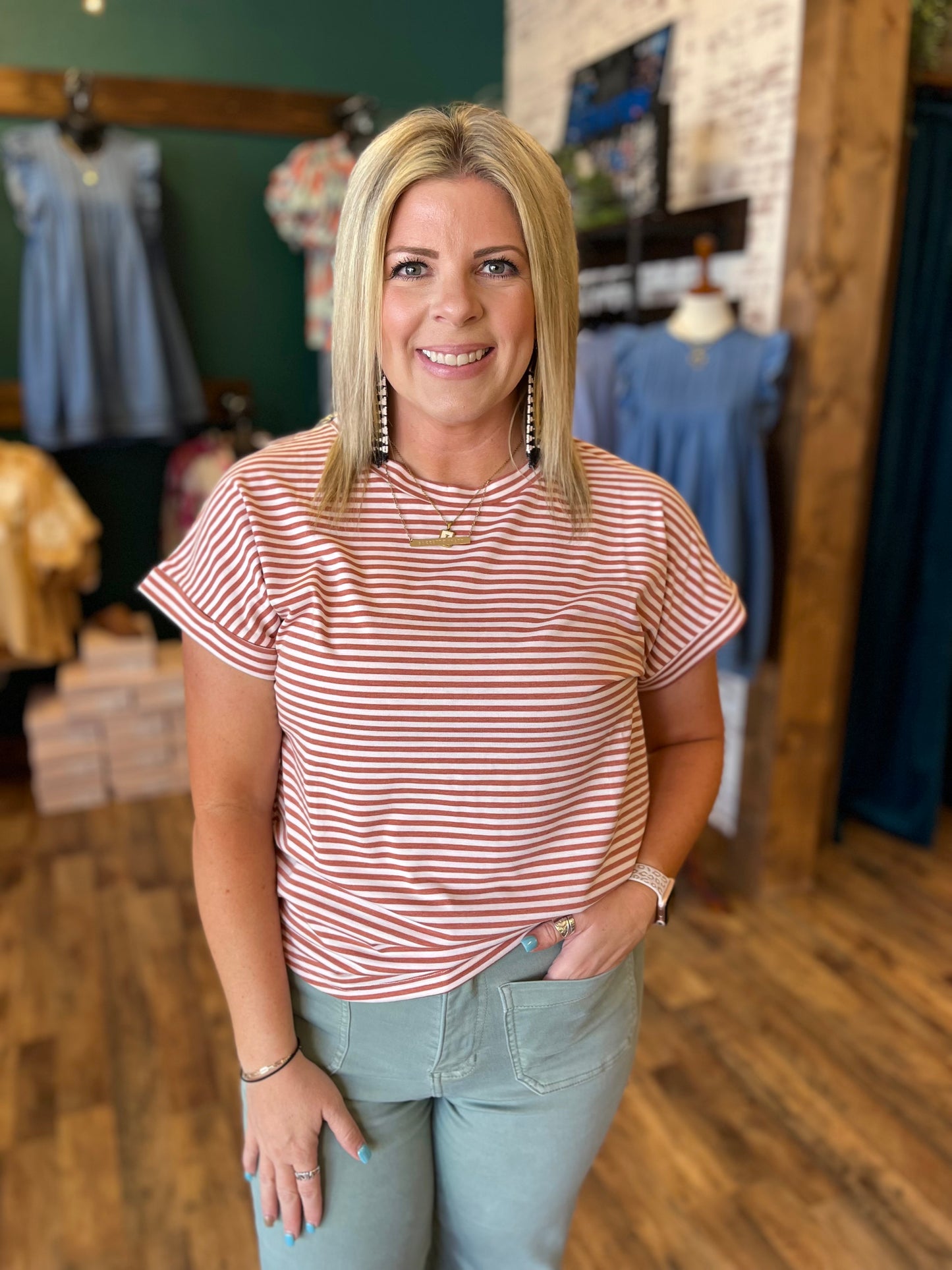 Pinstripe Casual Top