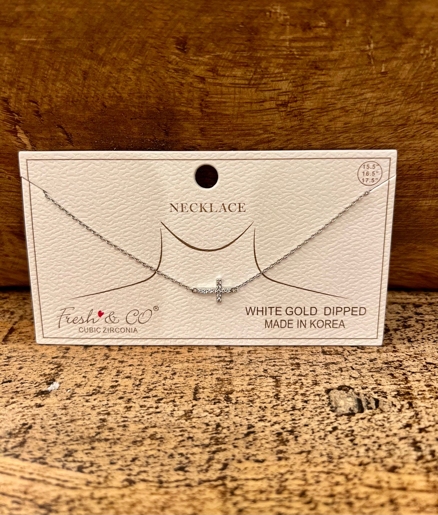 Sideways Diamond Cross Necklace