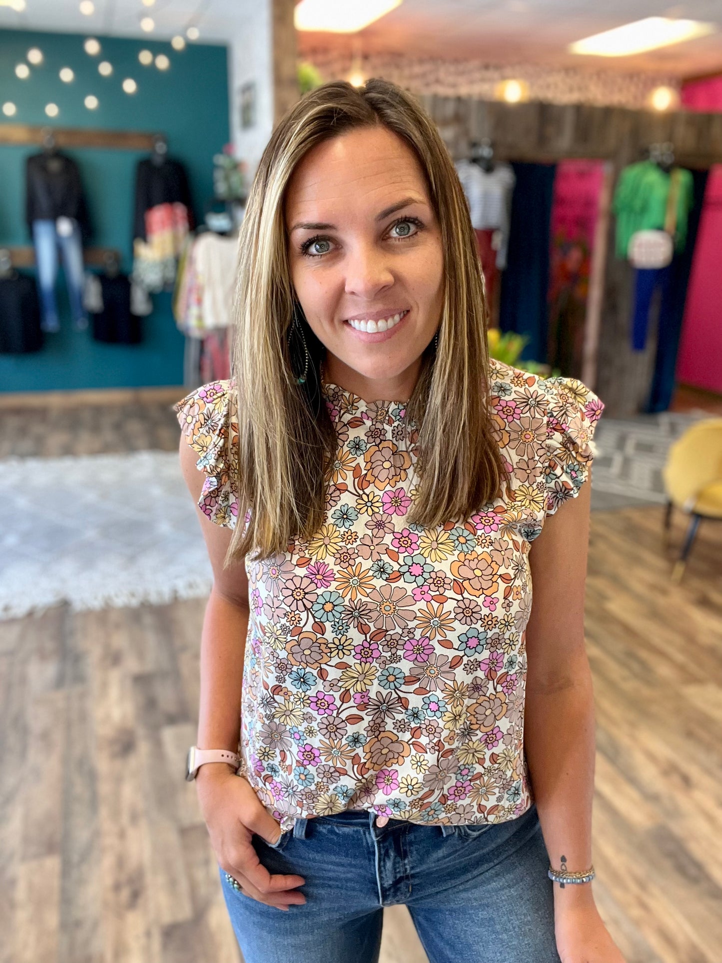 Muted Floral Top