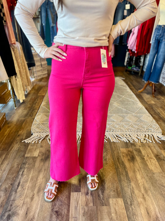 High Waisted Colored Crop