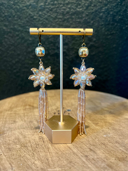 Bronze Beaded Fringe Earring