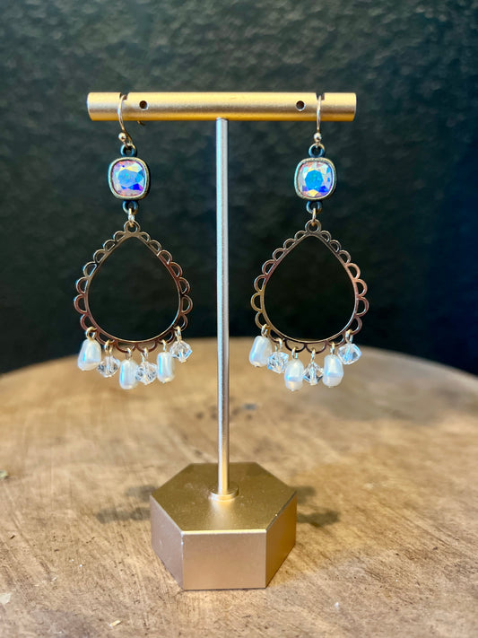 Lace Beaded Teardrop Earring