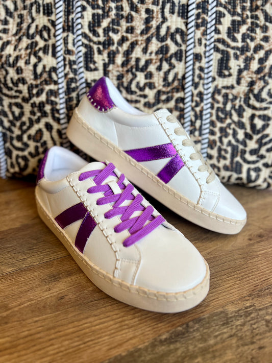 Purple Metallic Tennis Shoe