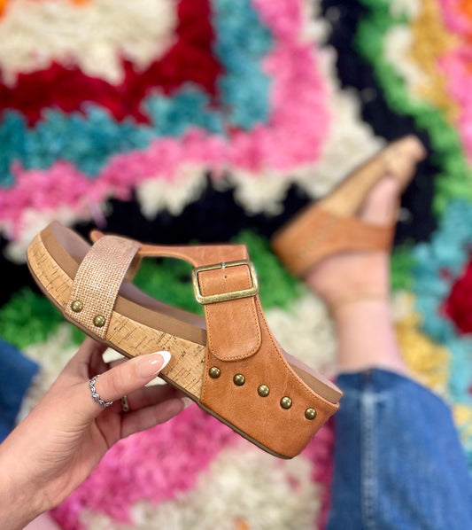 Gold & Cognac Top Secret Wedge