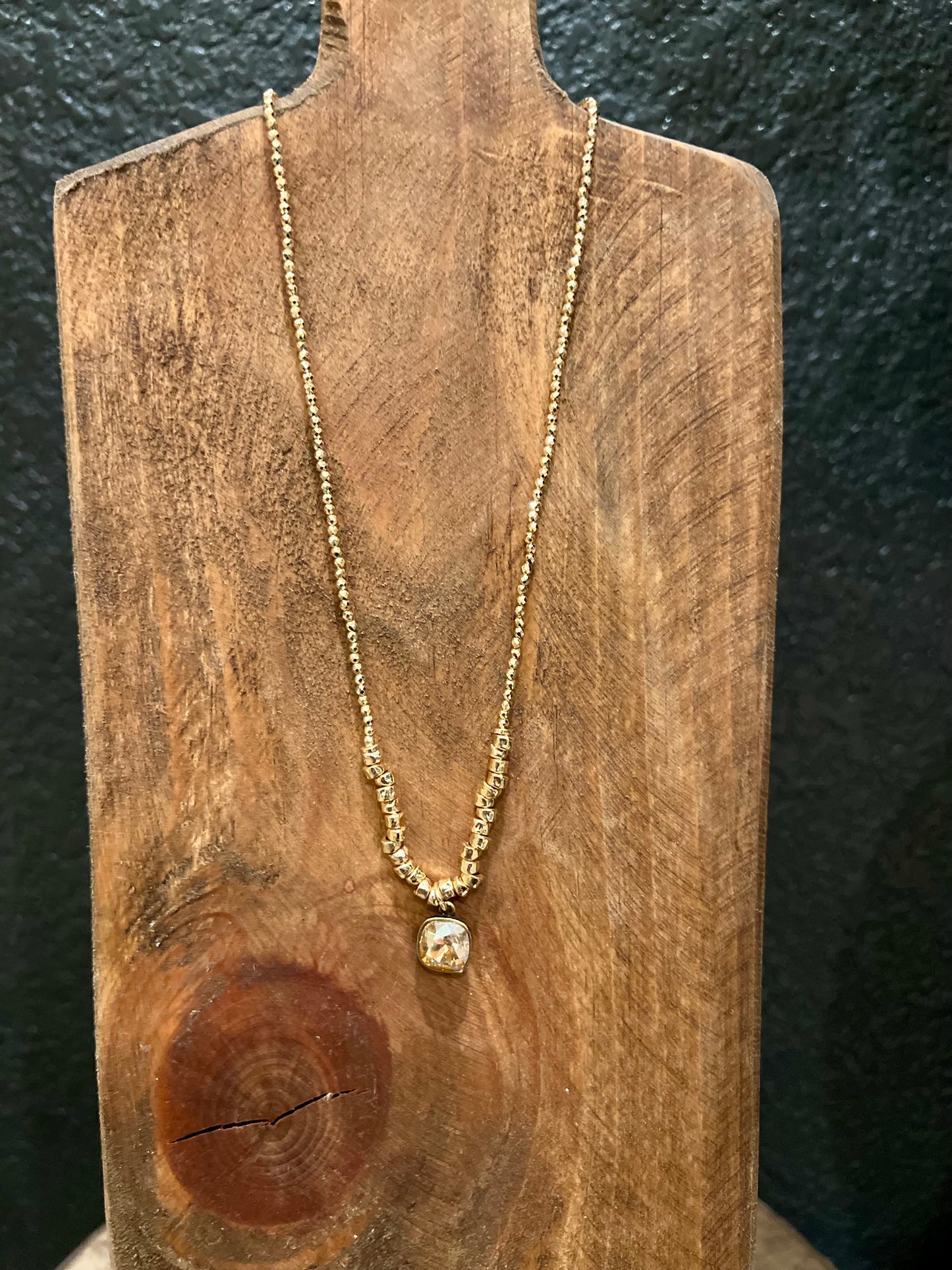 Bronze Diamond Drop Necklace