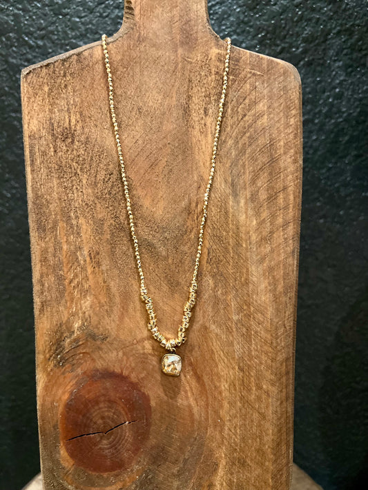 Bronze Diamond Drop Necklace