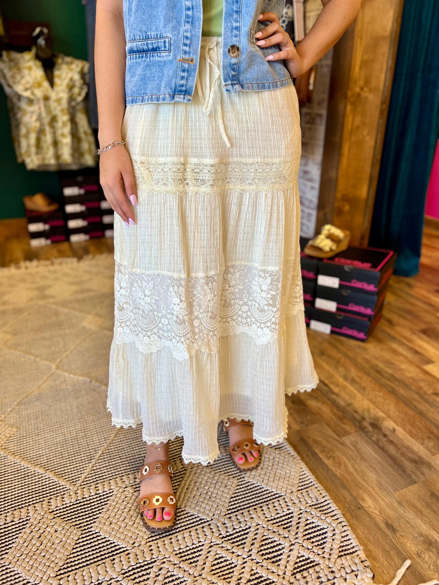 Tiered Lace Skirt