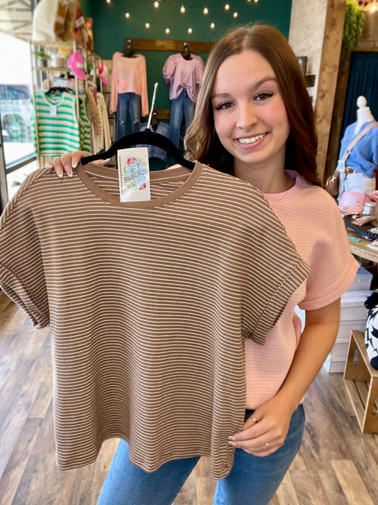 Striped Waffle Top