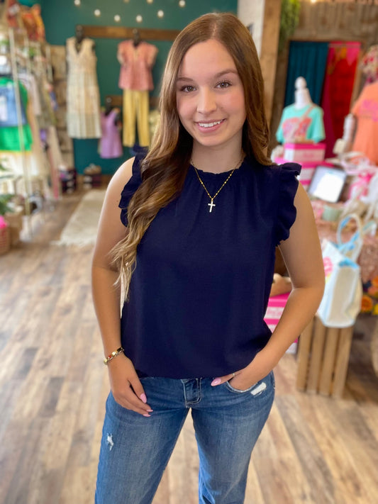 Solid Shirring Neck Top
