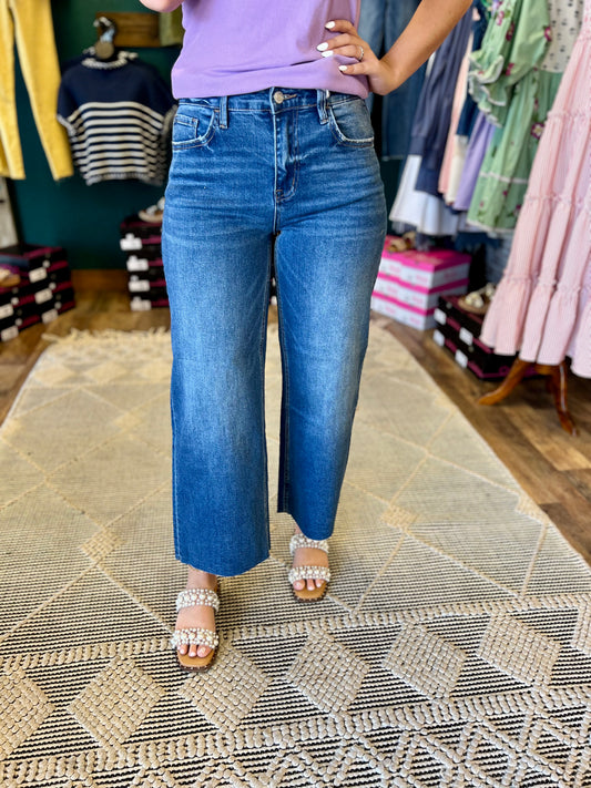 Dark Wash Wide Leg Jean