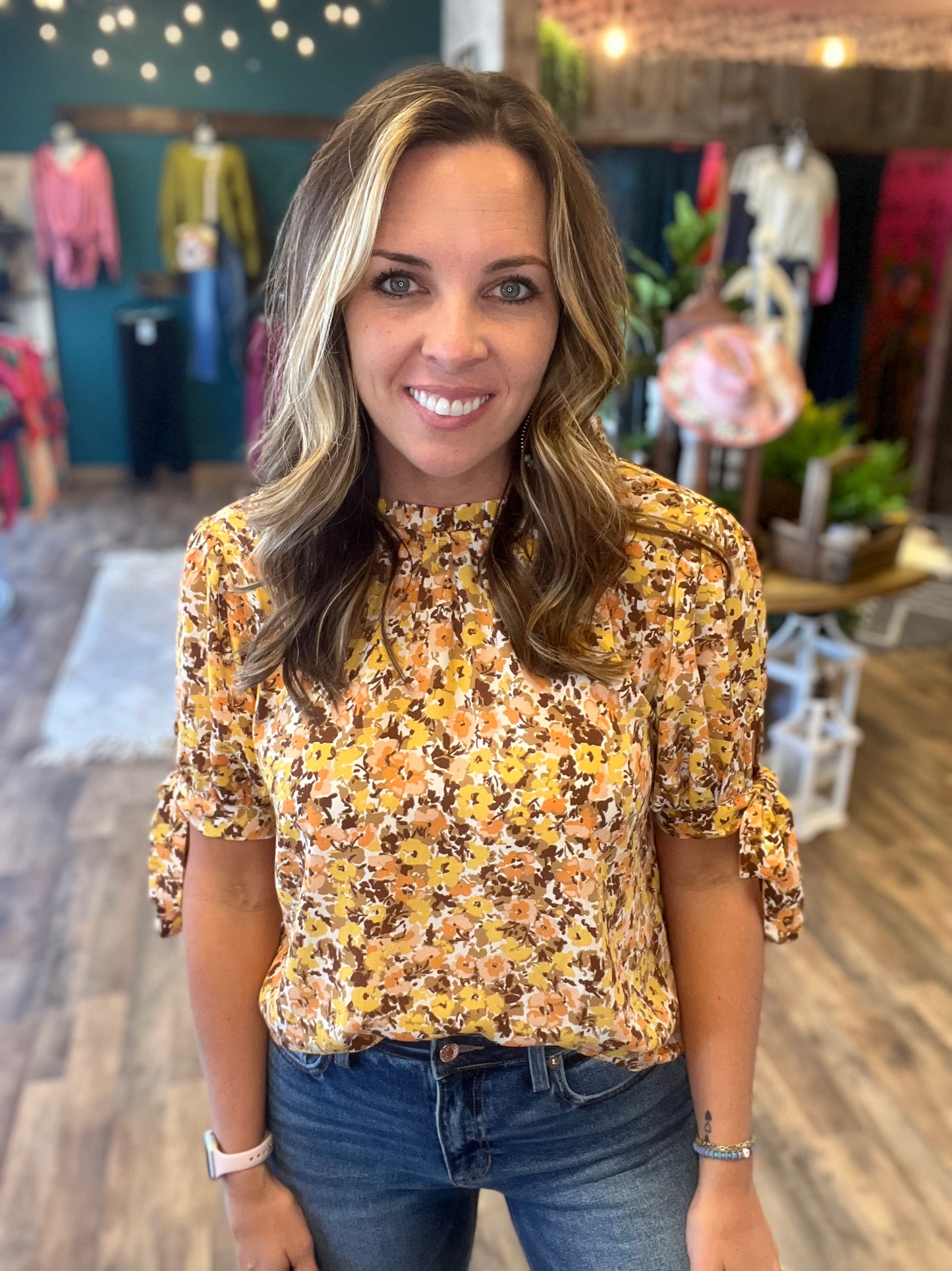 Fall Floral Bow Top