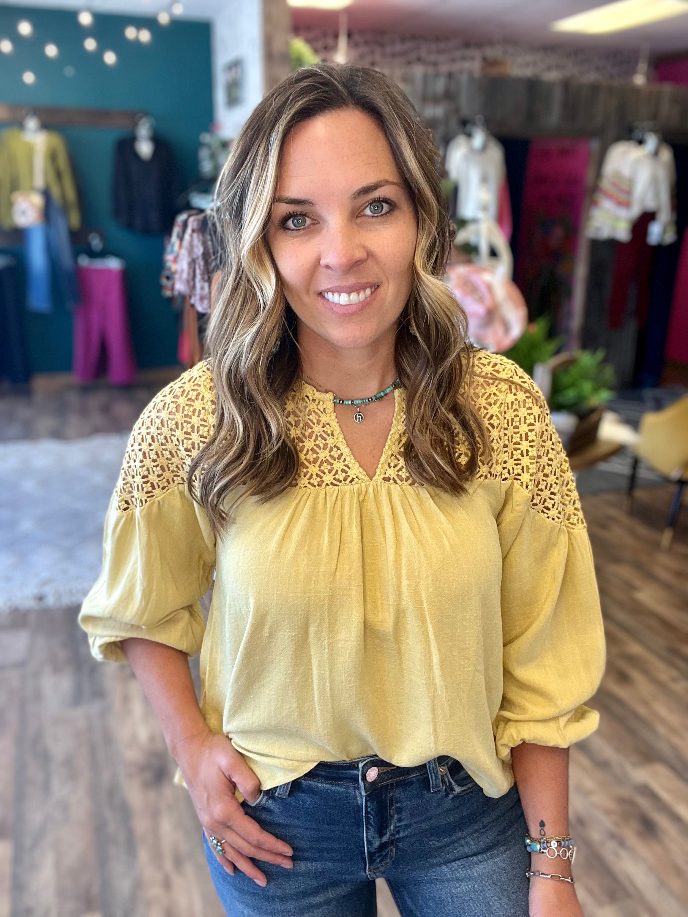 Marigold Crochet Top Sweet Darlin' Boutique