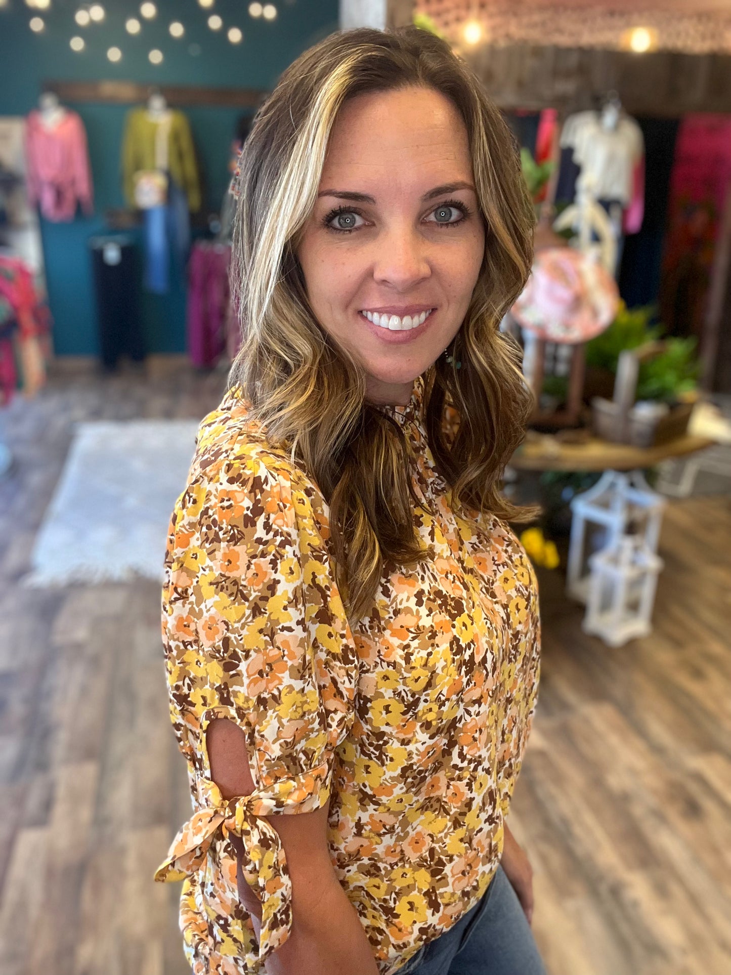 Fall Floral Bow Top