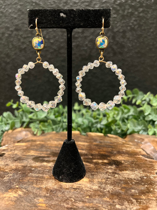 Crystal Beaded Hoop Earring