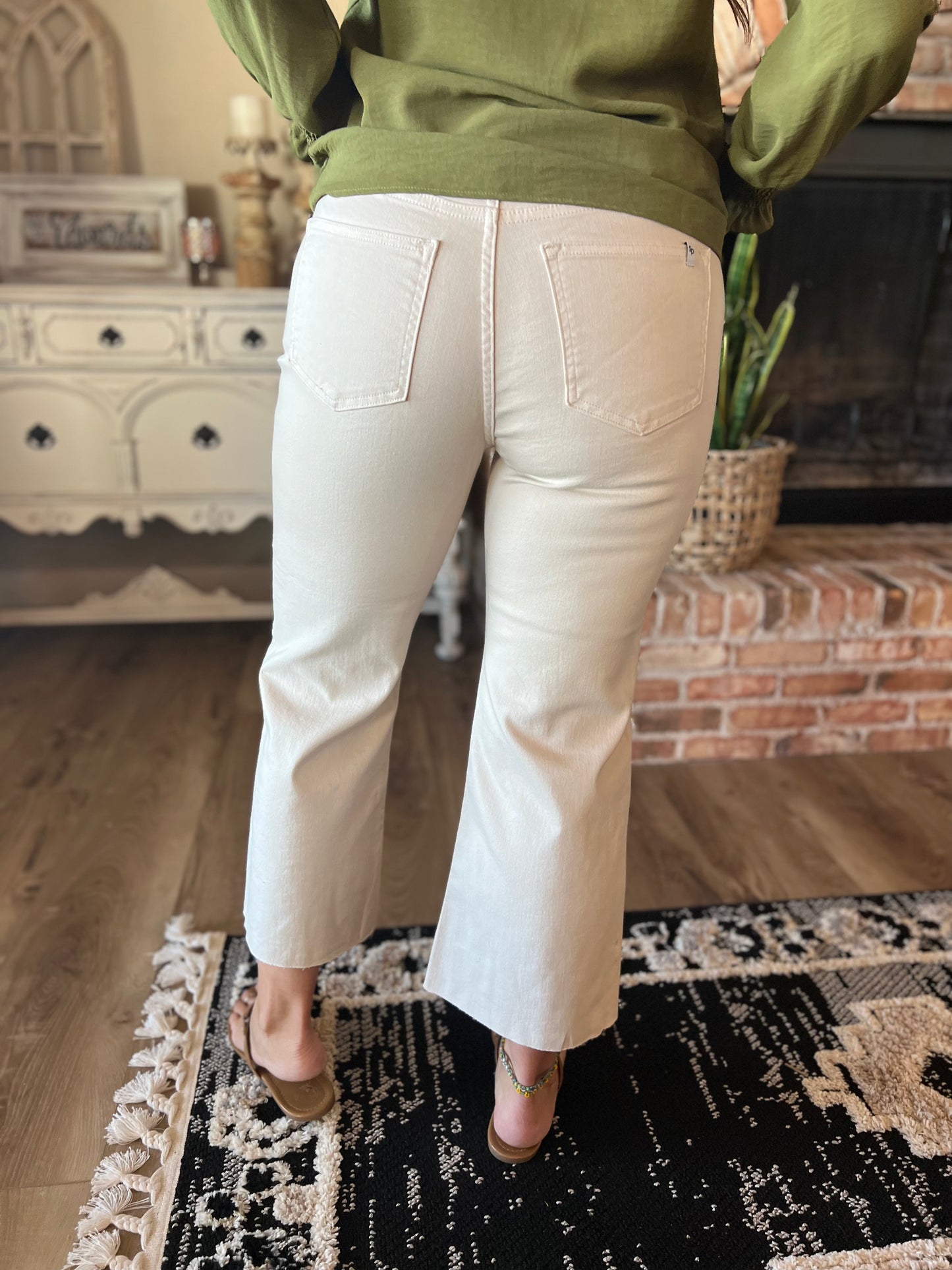 Cream Kick Flare Pant