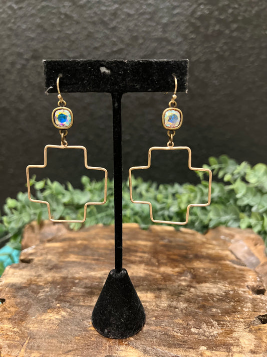 Fine Cross Drop Earring