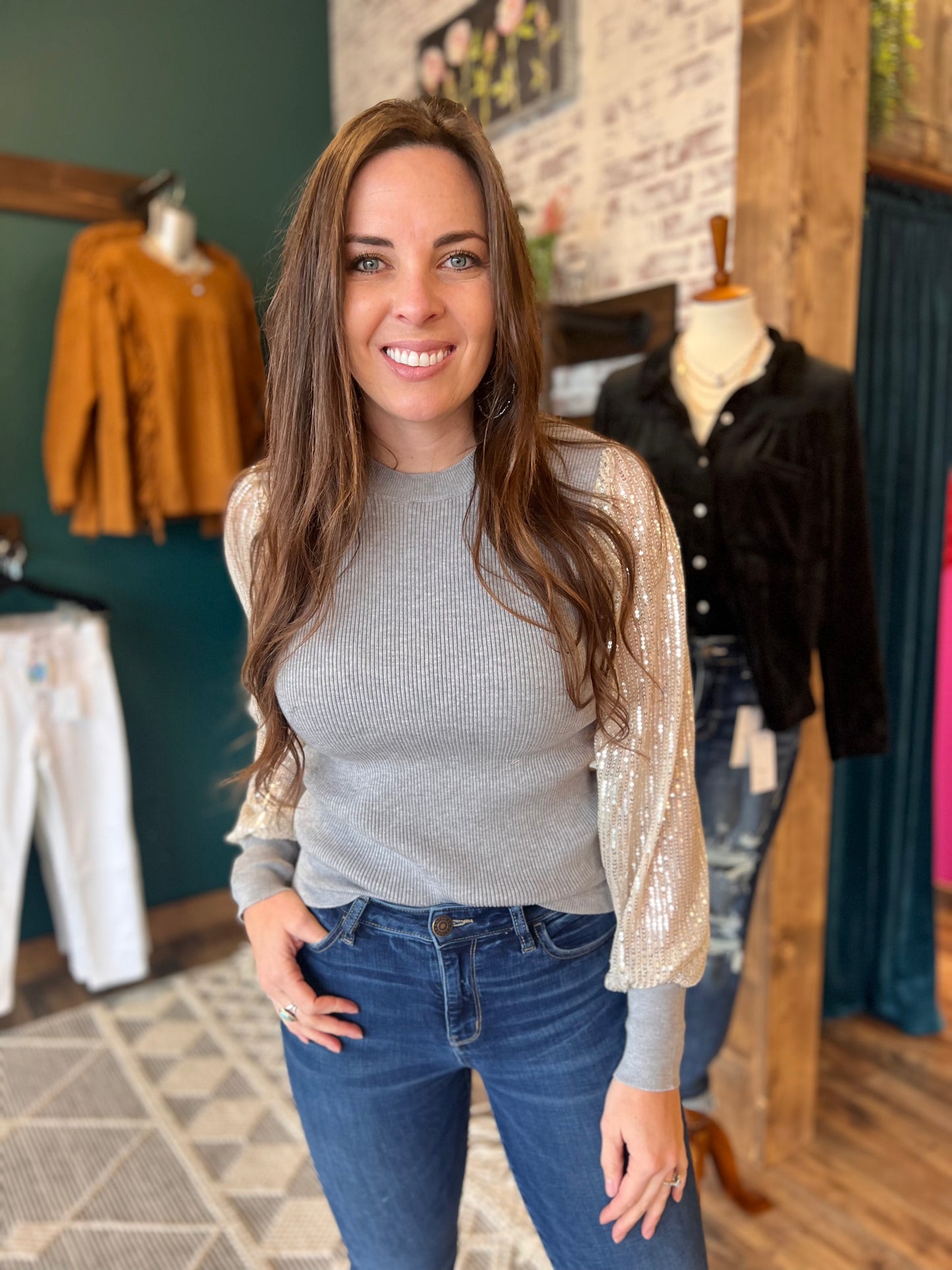 Glitzy Gray Sweater