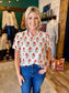 Off White Orange Floral Top
