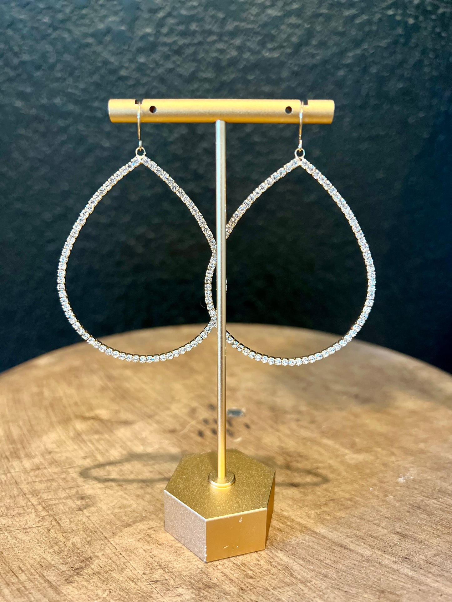 Large Teardrop Diamond Earring