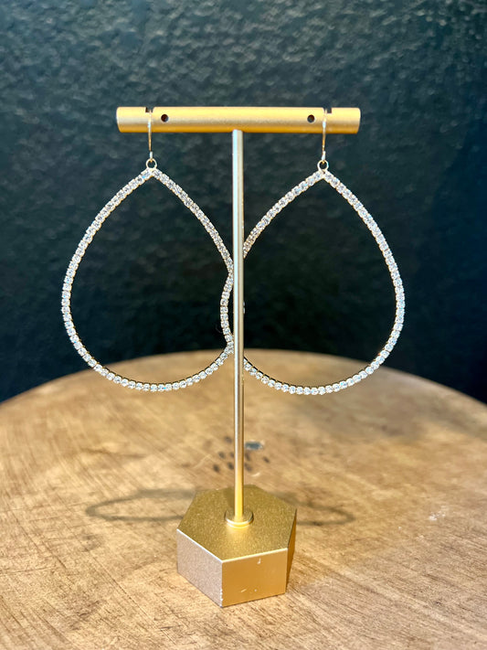 Large Teardrop Diamond Earring