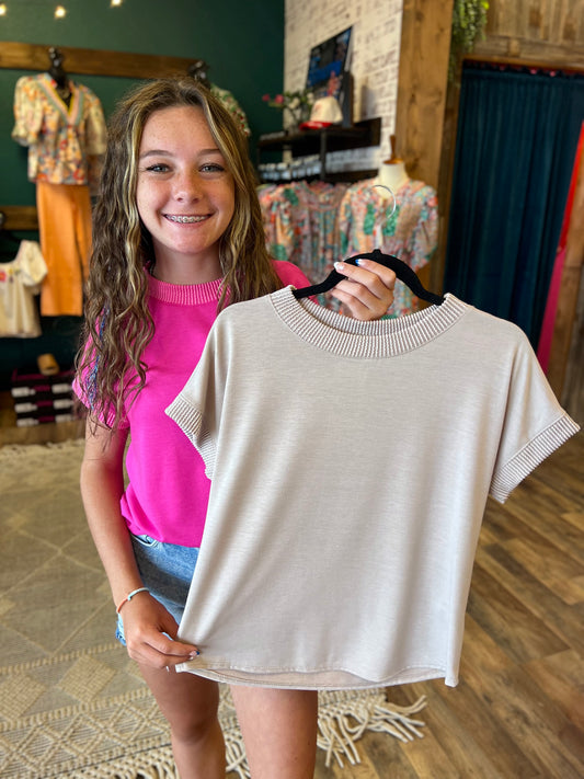 Reverse Ribbed Top