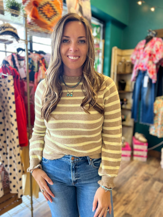 Ruffle Stripe Sweater
