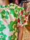 Green Floral Embroidered Sleeve Top