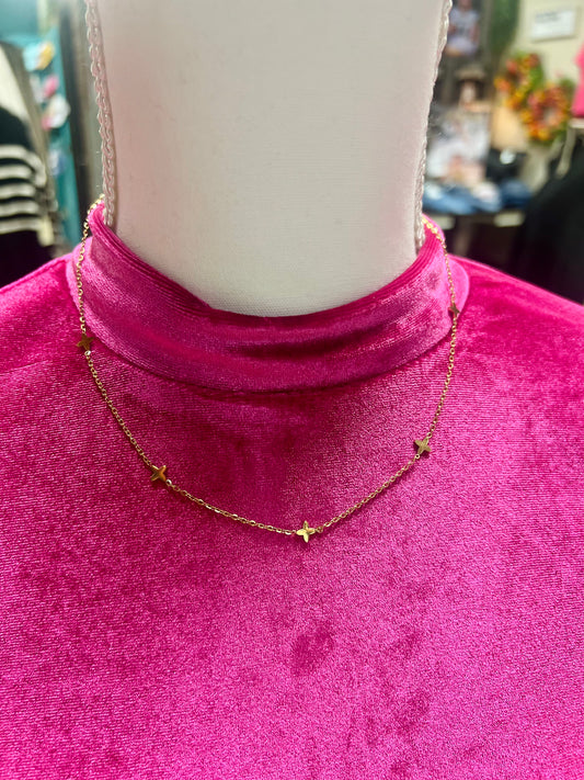 Mini Cross Gold Necklace