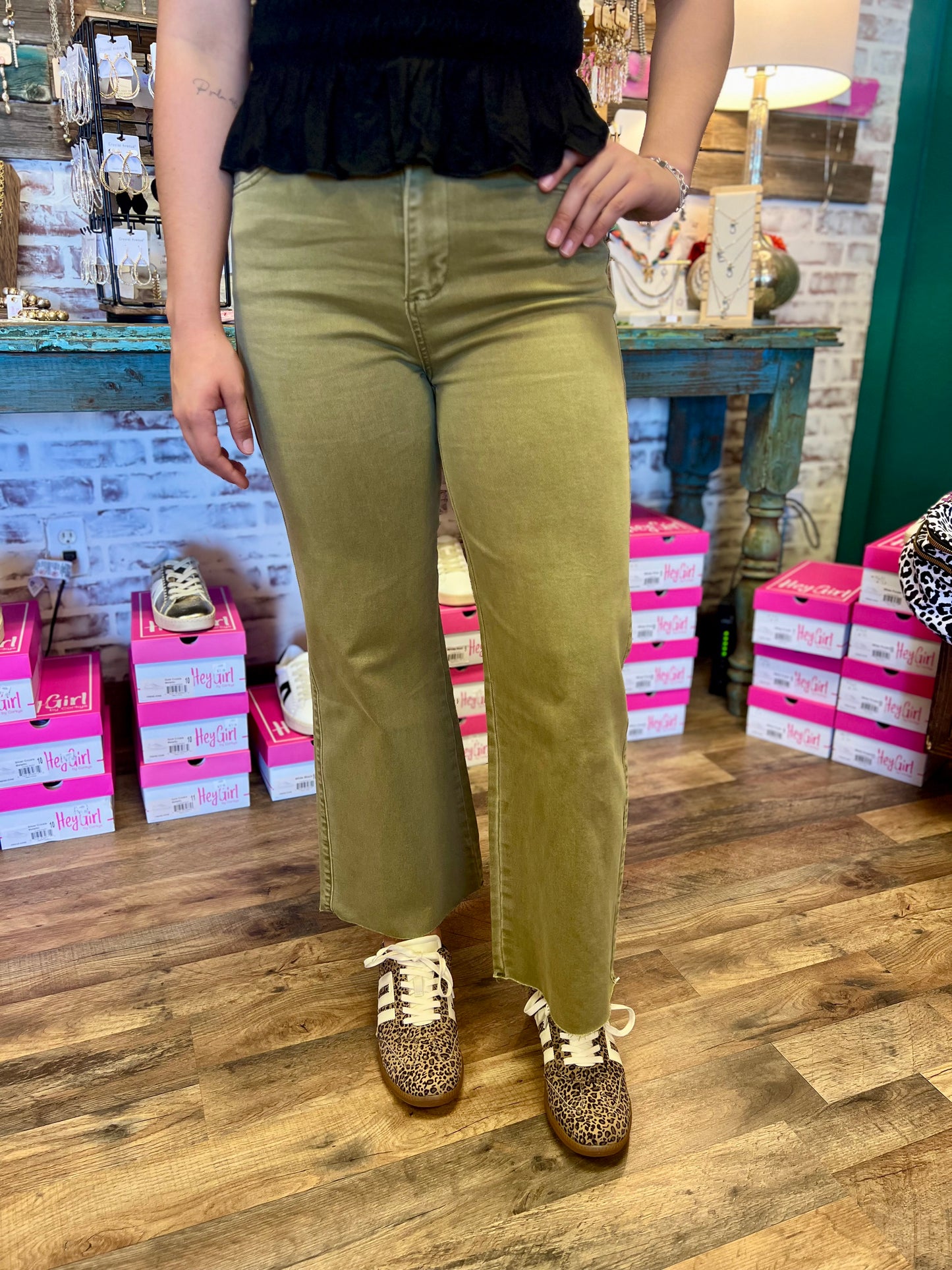 Olive Crop Jean