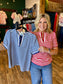 Stripe Vneck Top