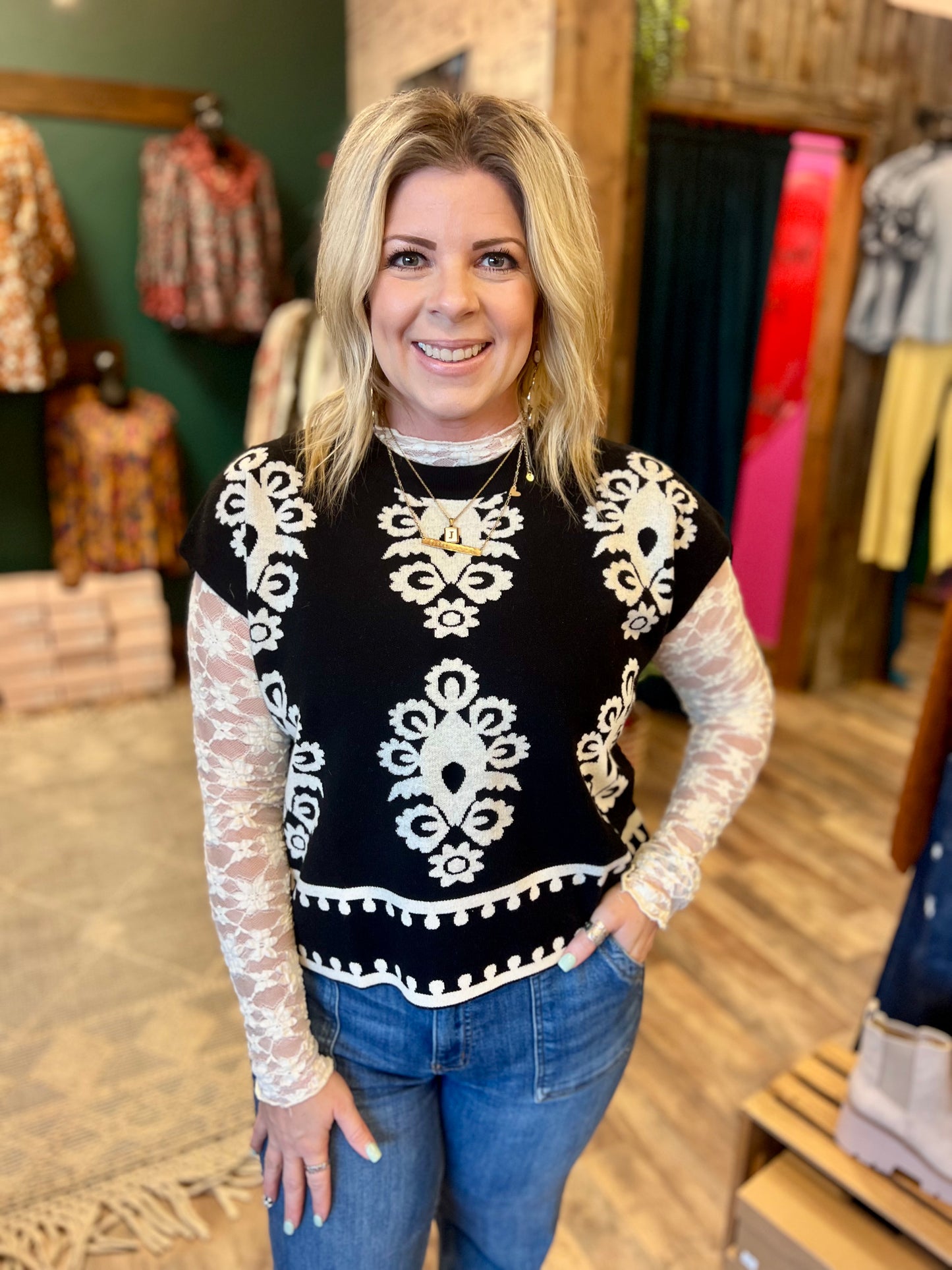 Medallion Sweater Vest