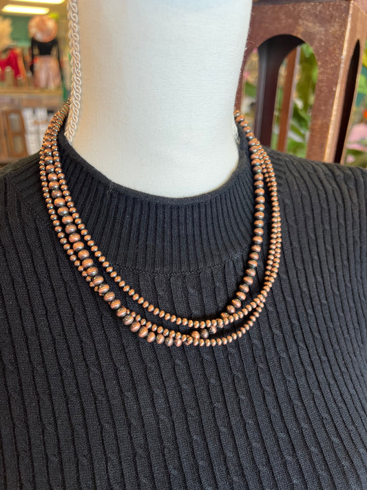 Triple Strand Copper Necklace