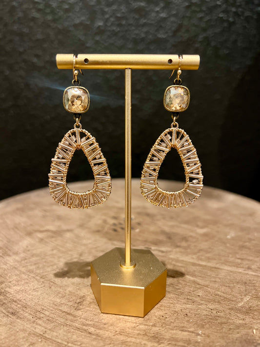 Bronze Beaded Teardrop Earring