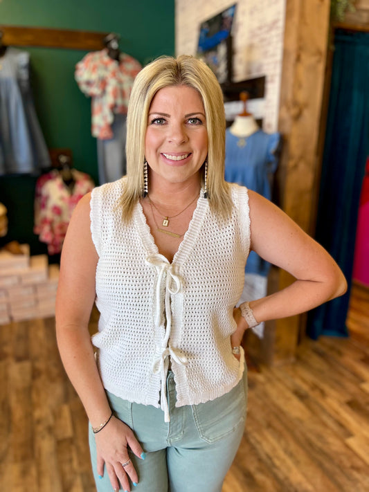 Double Bow Crochet Vest