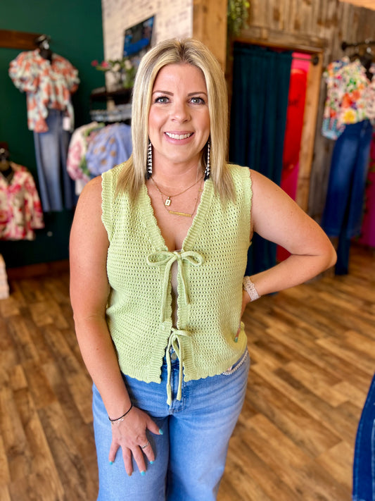Double Bow Crochet Vest