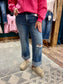 High Rise Loose Straight Cuffed Jean