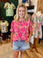 Coral Hibiscus Top