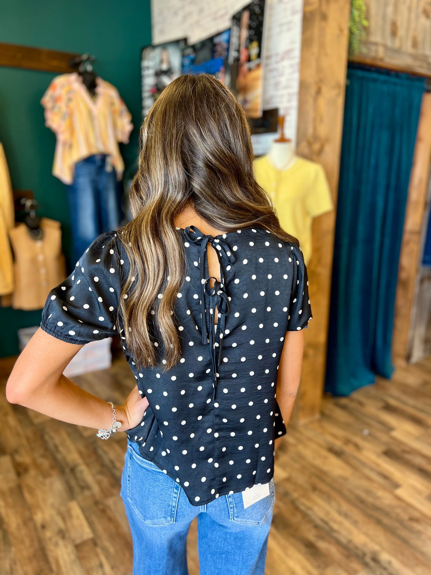 Polka Dot Peplum Blouse