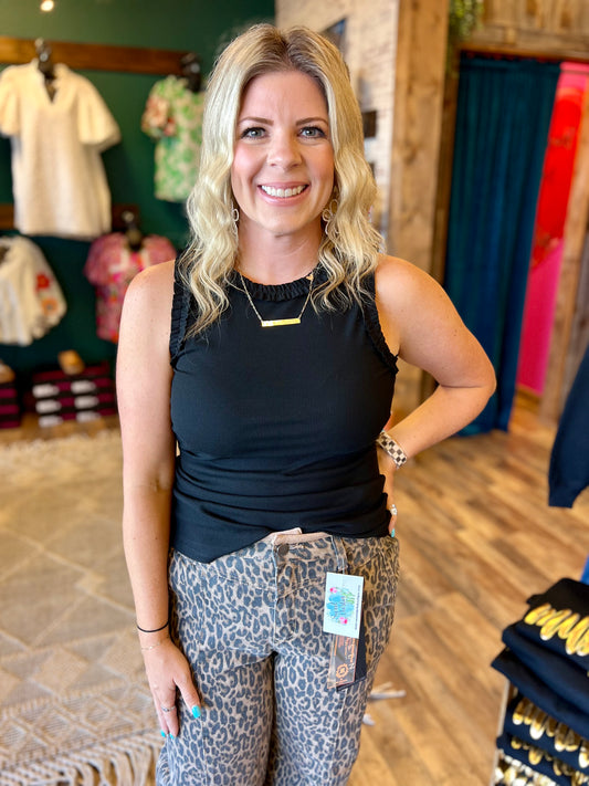 Black Ruffle Tank