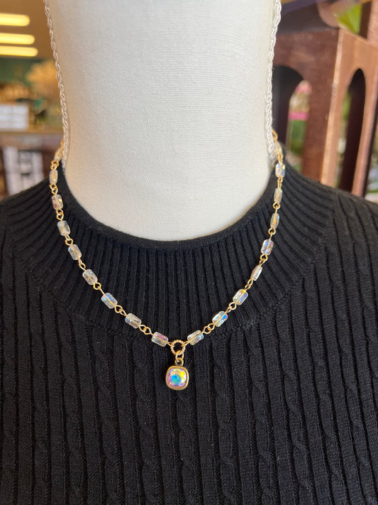 Gold Link Crystal Necklace