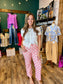 Pink Polka Dot Straight Leg Pant