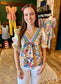 Crochet Vneck Boho Floral Top