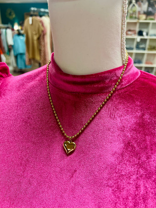 Ball Chain Heart Necklace